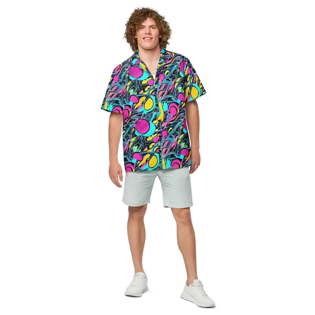 Neon Kinetics on Button Shirt — Front