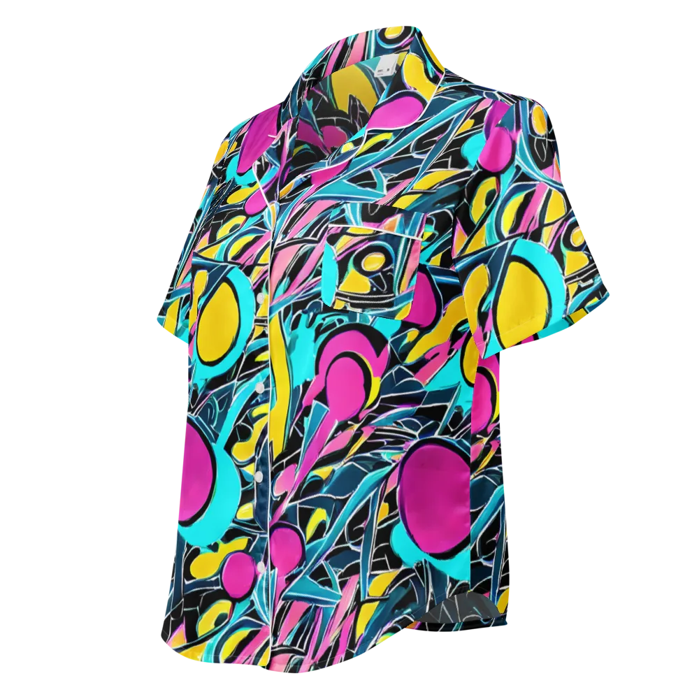 Neon Kinetics on Women's Short Sleeve Pajama Top — Left Front