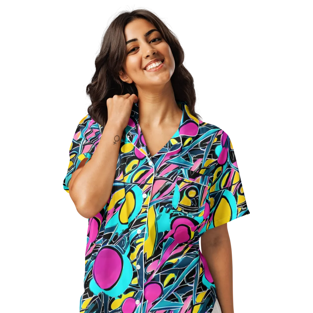 Neon Kinetics on Women's Short Sleeve Pajama Top — Front
