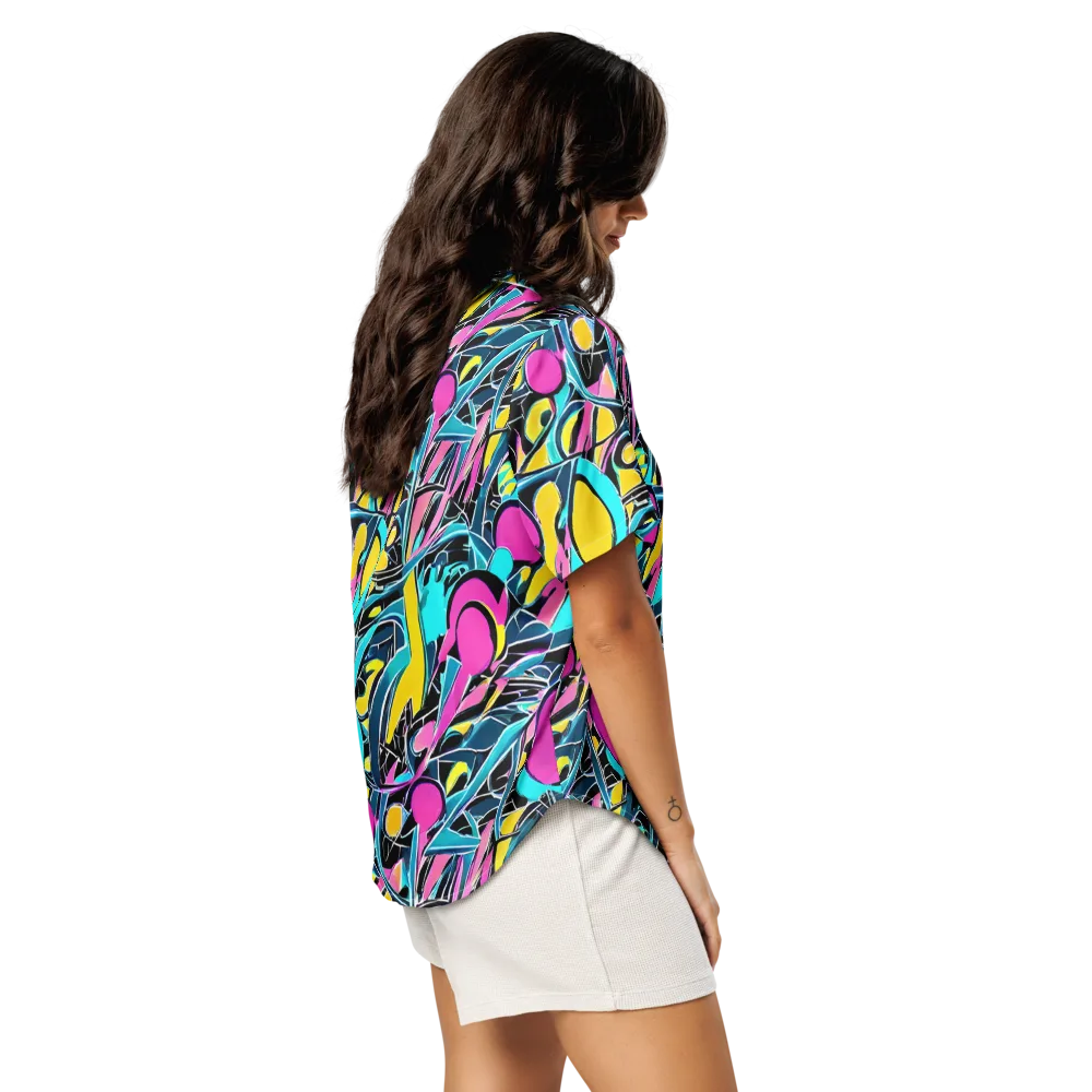 Neon Kinetics on Women's Short Sleeve Pajama Top — Right Back