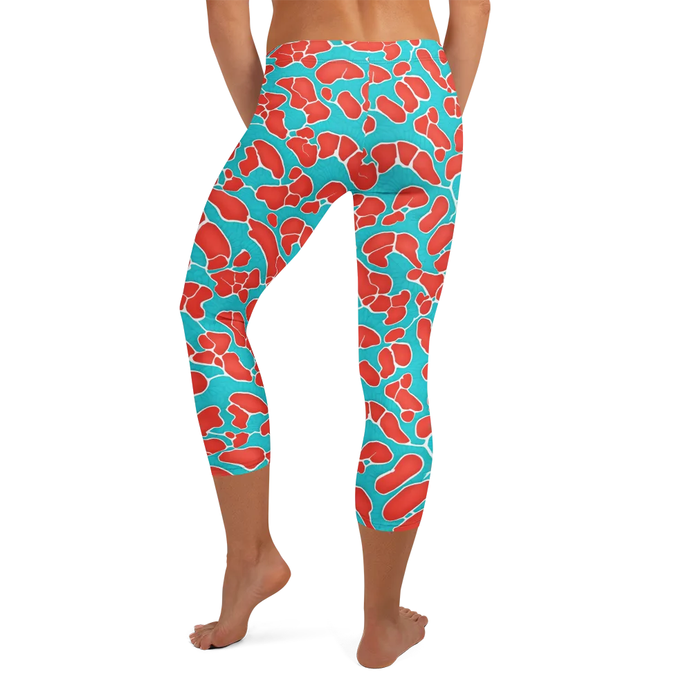 Turquoise Reef on Capri Leggings — Back