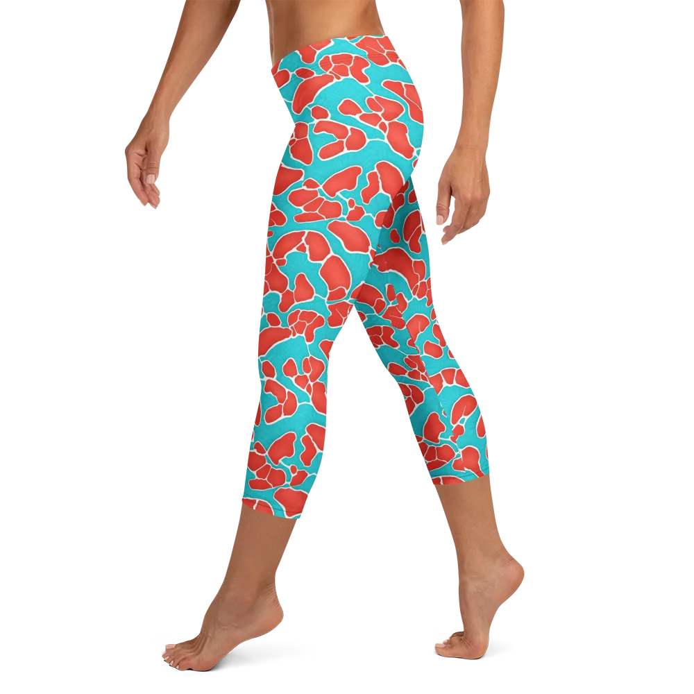 Turquoise Reef on Capri Leggings — Left