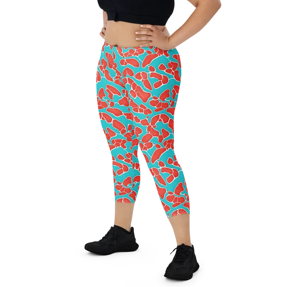 Turquoise Reef on Capri Leggings — Front