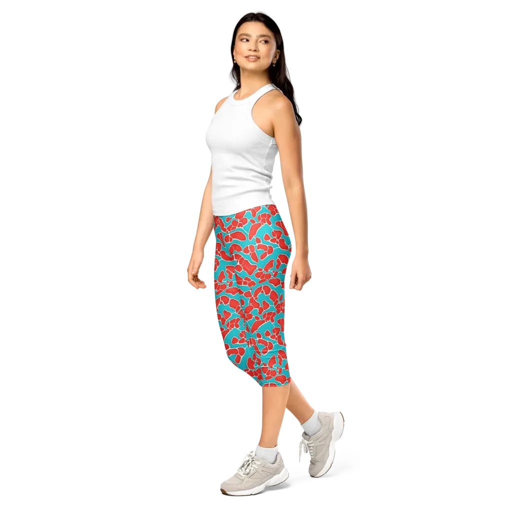 Turquoise Reef on Capri Leggings — Left Front