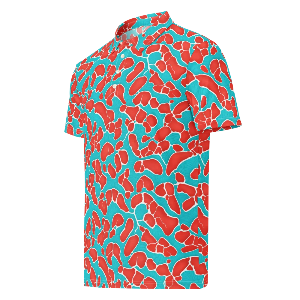 Turquoise Reef on Men's Slim Fit Polo Shirt — Left Front