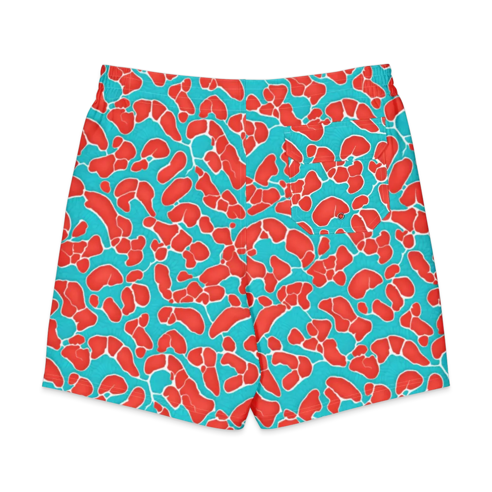 Turquoise Reef on Men's Board Shorts — Back