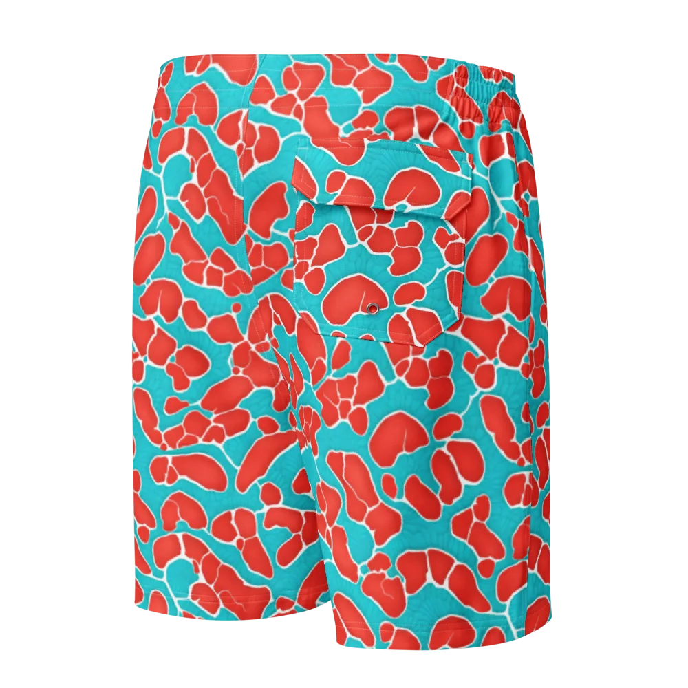 Turquoise Reef on Men's Board Shorts — Back