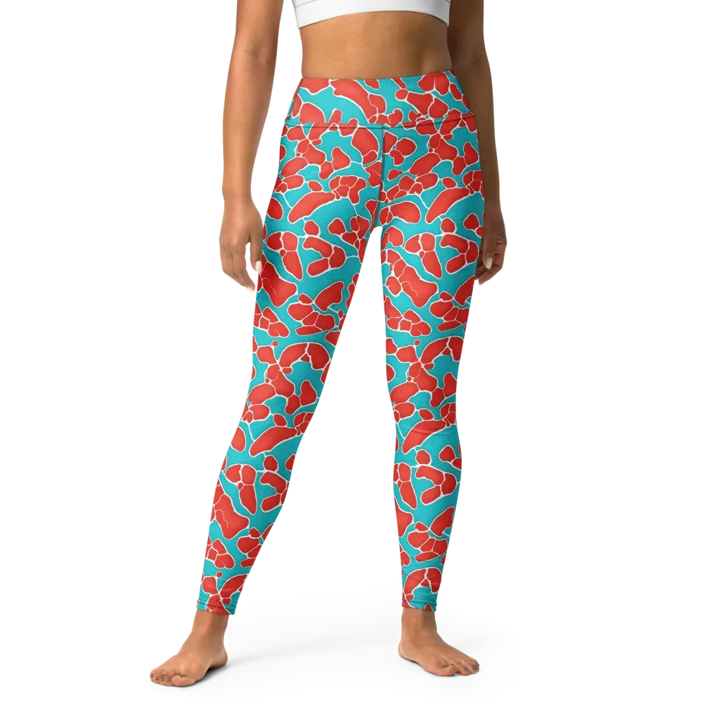 Turquoise Reef on Yoga Leggings — Front