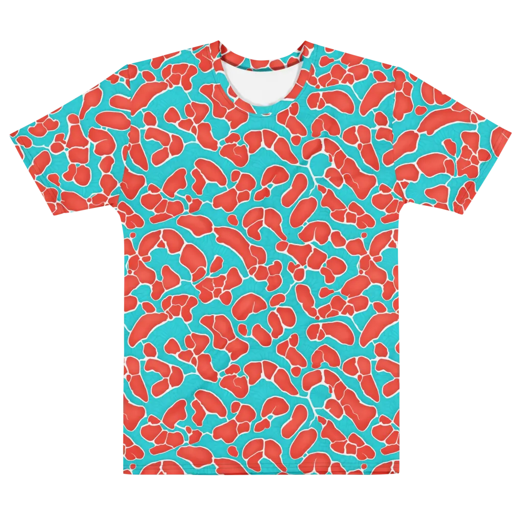 Turquoise Reef on Men's Cotton Crew Neck T-Shirt — Front