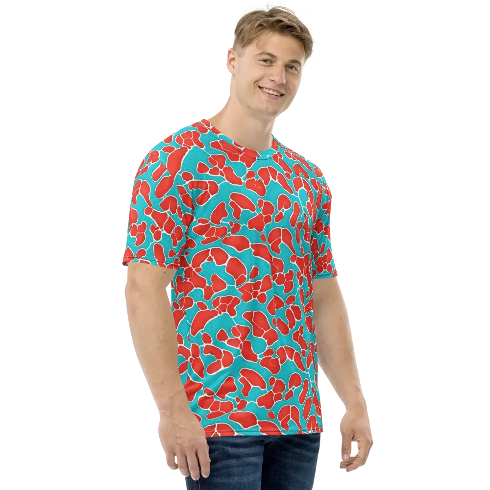Turquoise Reef on Men's Crew Neck T-Shirt — Right