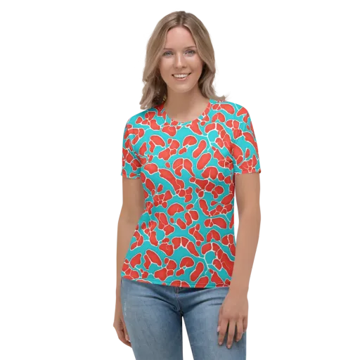 Turquoise Reef on a Women's Crew Neck T-Shirt