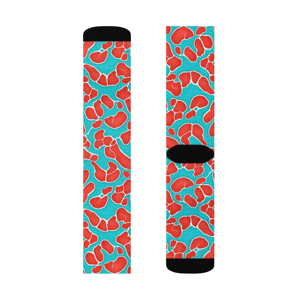 Turquoise Reef on Socks — Left Sock