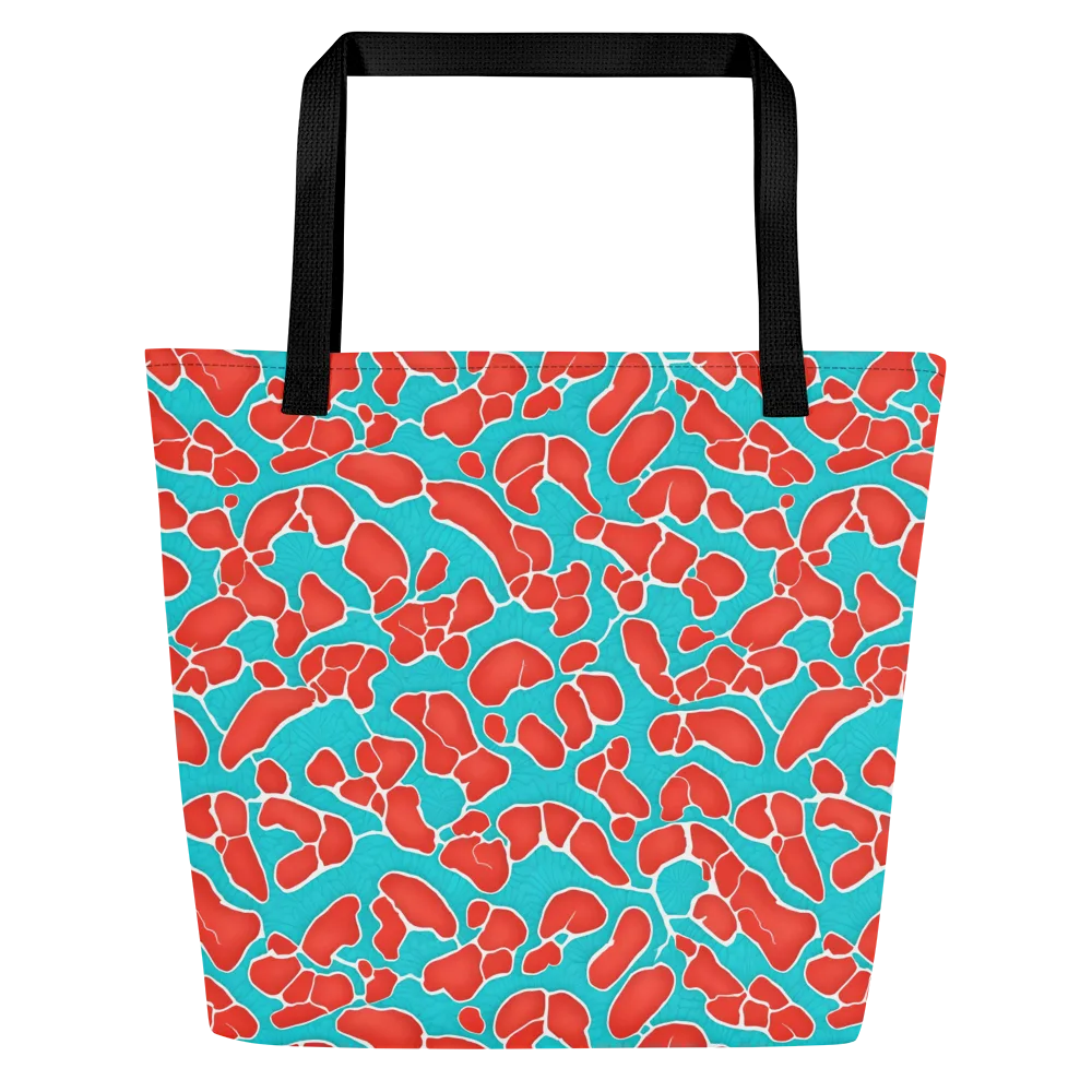 Turquoise Reef on Large Tote Bag W/ Pocket — Front