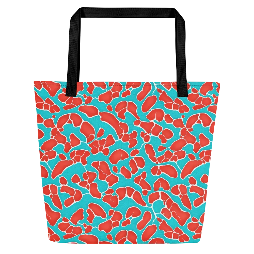 Turquoise Reef on Large Tote Bag W/ Pocket — Front