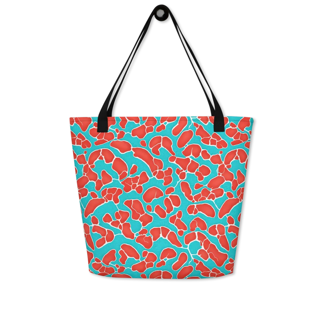 Turquoise Reef on Large Tote Bag W/ Pocket — Front