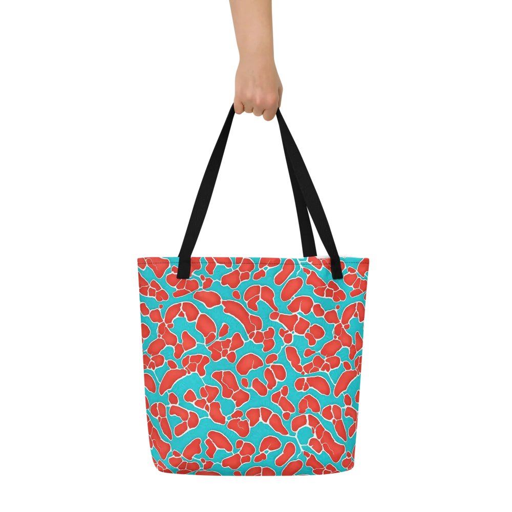 Turquoise Reef on Large Tote Bag W/ Pocket — Front