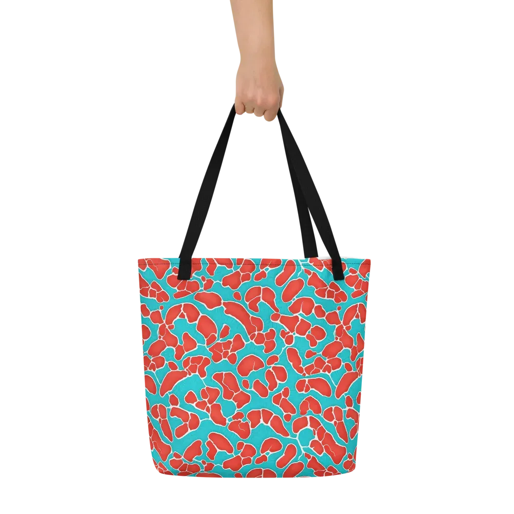 Turquoise Reef on Large Tote Bag W/ Pocket — Front