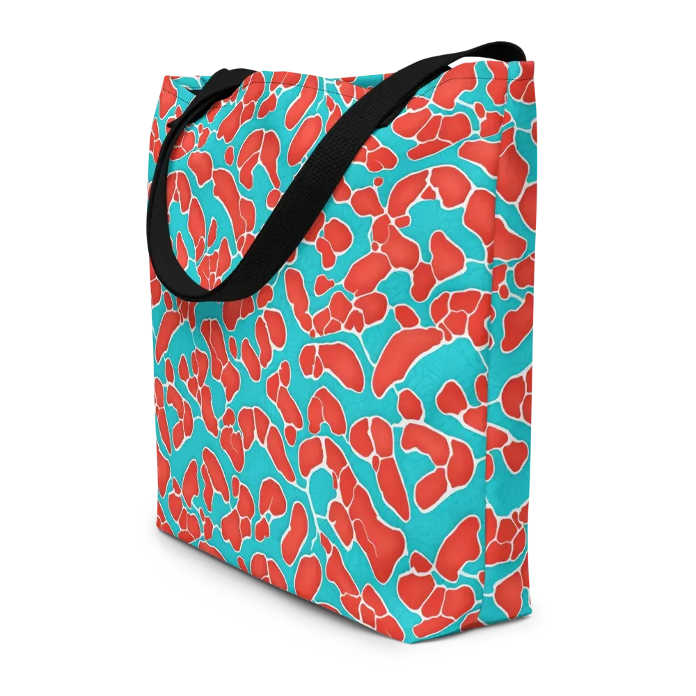 Turquoise Reef on Large Tote Bag W/ Pocket — Front
