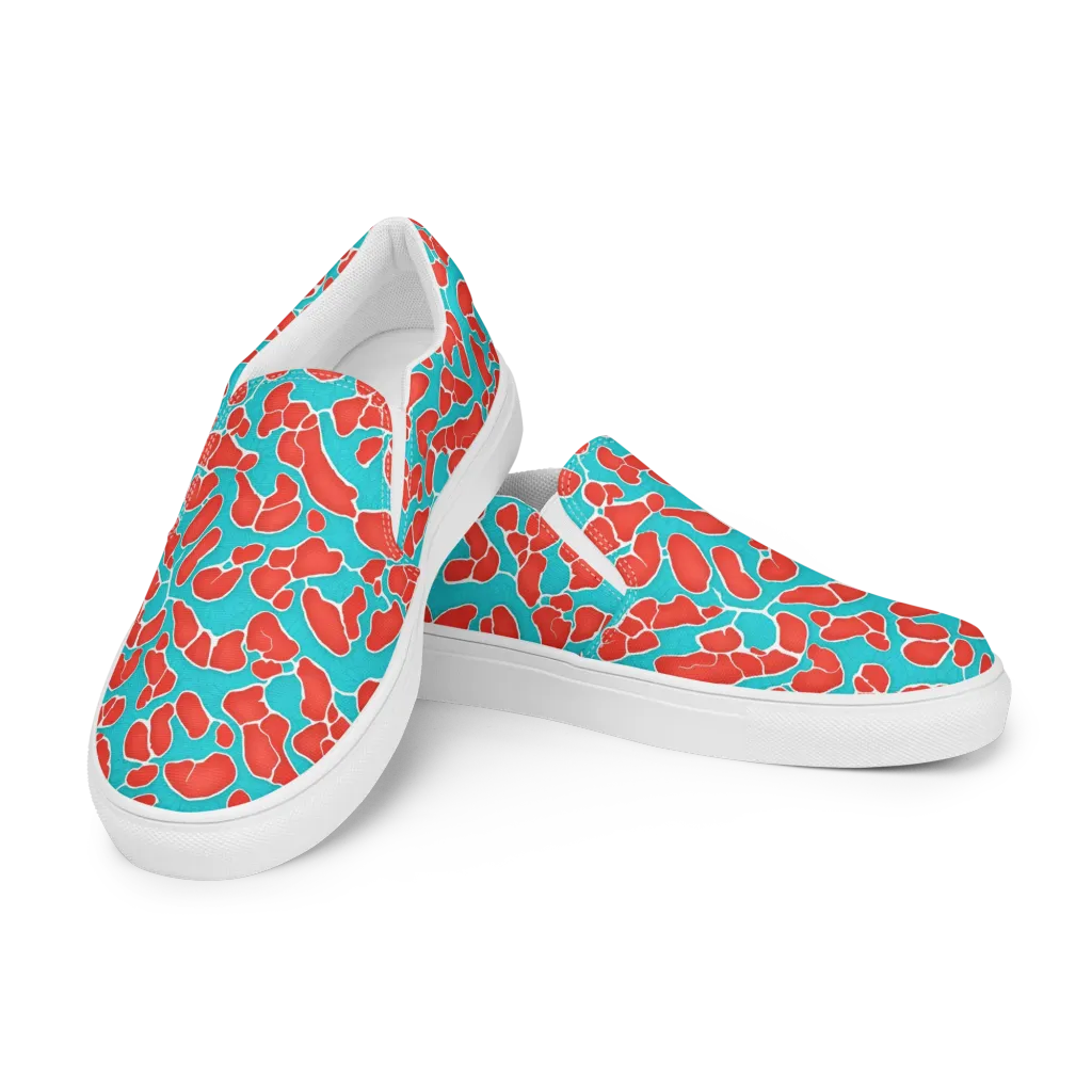 Turquoise Reef on Women's Slip-On Canvas Shoes — Left Front