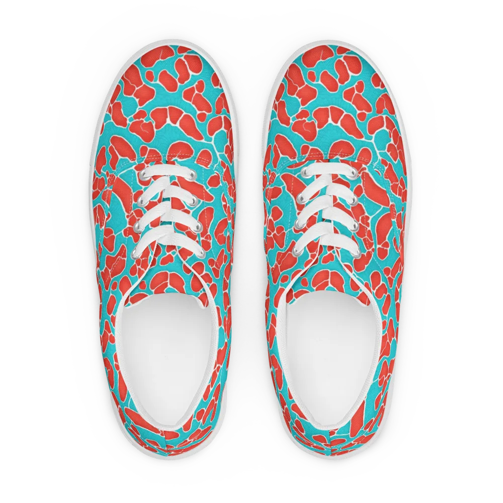 Turquoise Reef on Men's Lace-Up Canvas Shoes — Front