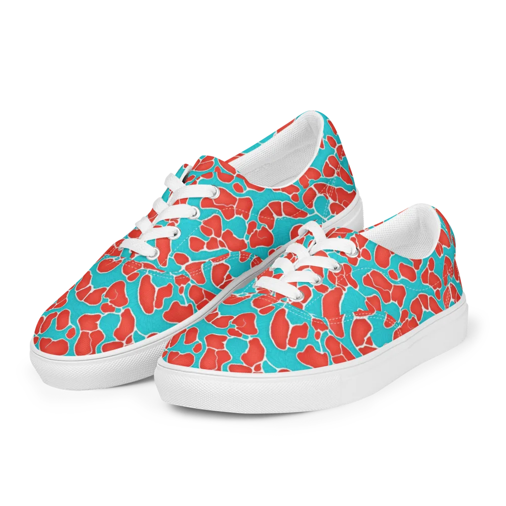 Turquoise Reef on Men's Lace-Up Canvas Shoes — Left Front