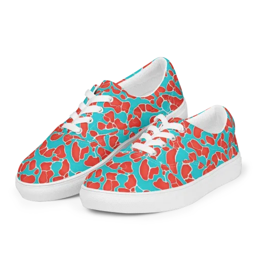 Turquoise Reef on a Men's Lace-Up Canvas Shoes