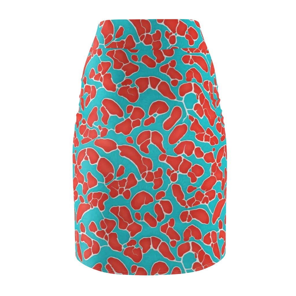 Turquoise Reef on Pencil Skirt — Back
