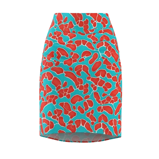 Turquoise Reef on a Pencil Skirt