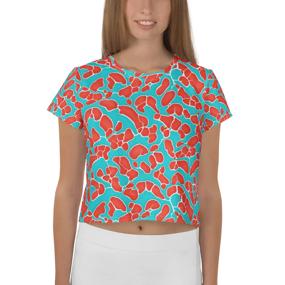 Turquoise Reef on Crop Tee — Front