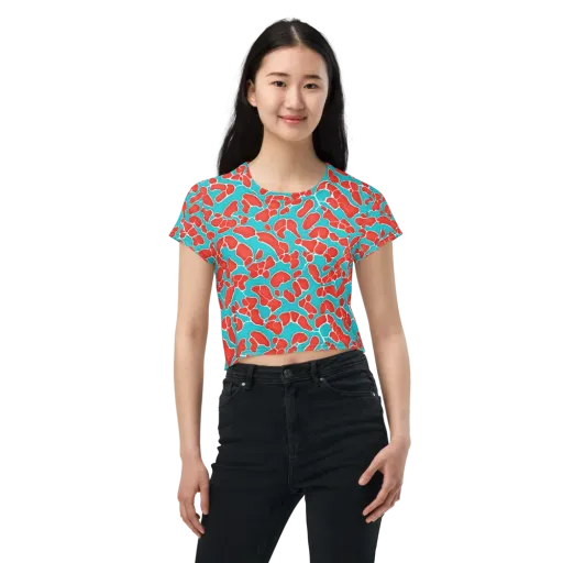 Turquoise Reef on a Crop Tee