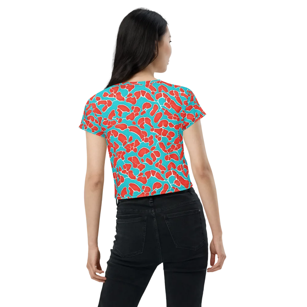 Turquoise Reef on Crop Tee — Back