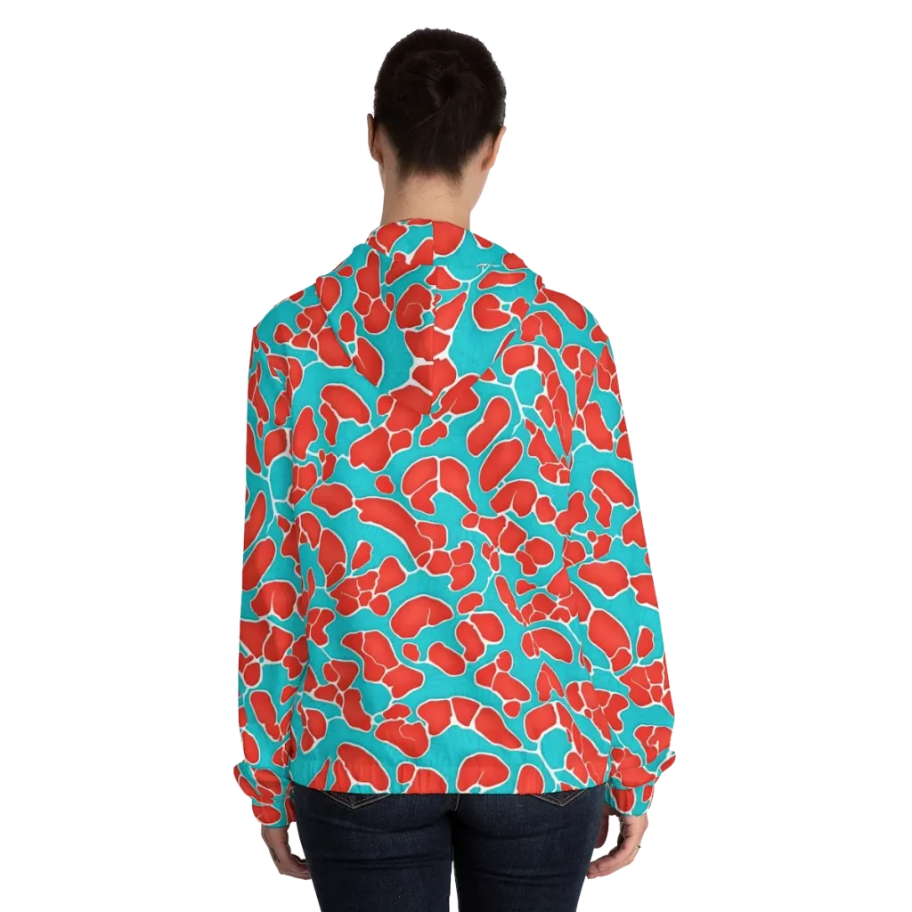 Turquoise Reef on Women's Full-Zip Hoodie — Back On Person