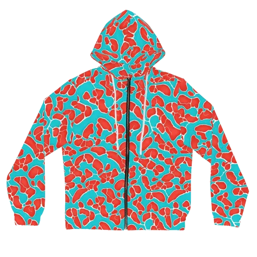 Turquoise Reef on a Women's Full-Zip Hoodie