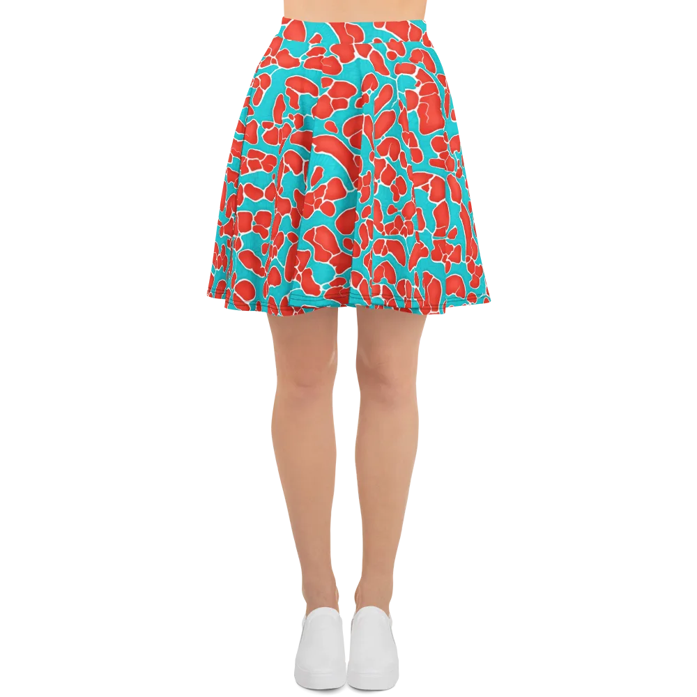 Turquoise Reef on Skater Skirt — Front