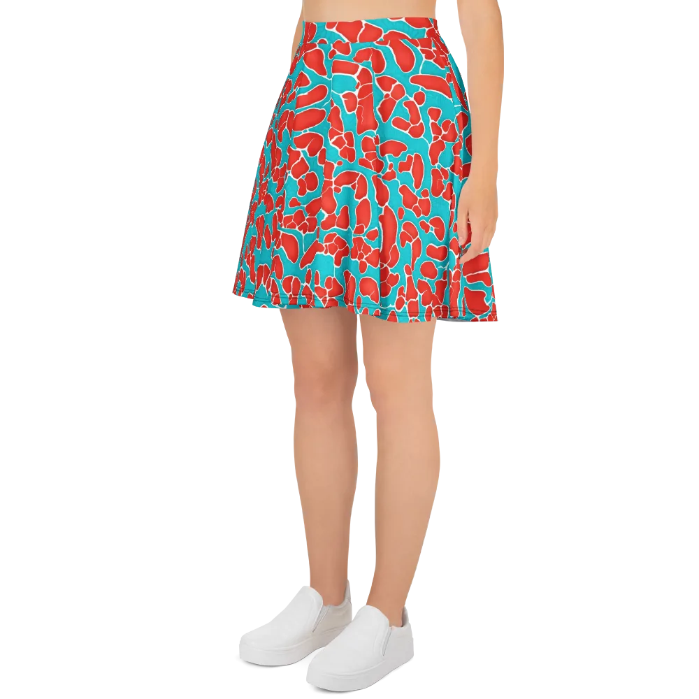 Turquoise Reef on Skater Skirt — Left