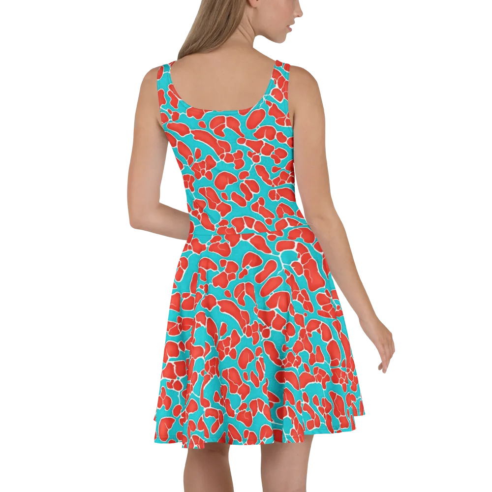 Turquoise Reef on Skater Dress — Back