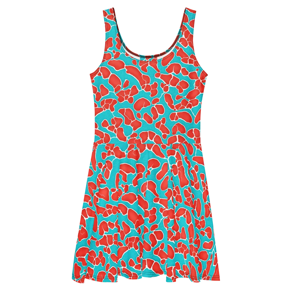 Turquoise Reef on Skater Dress — Front