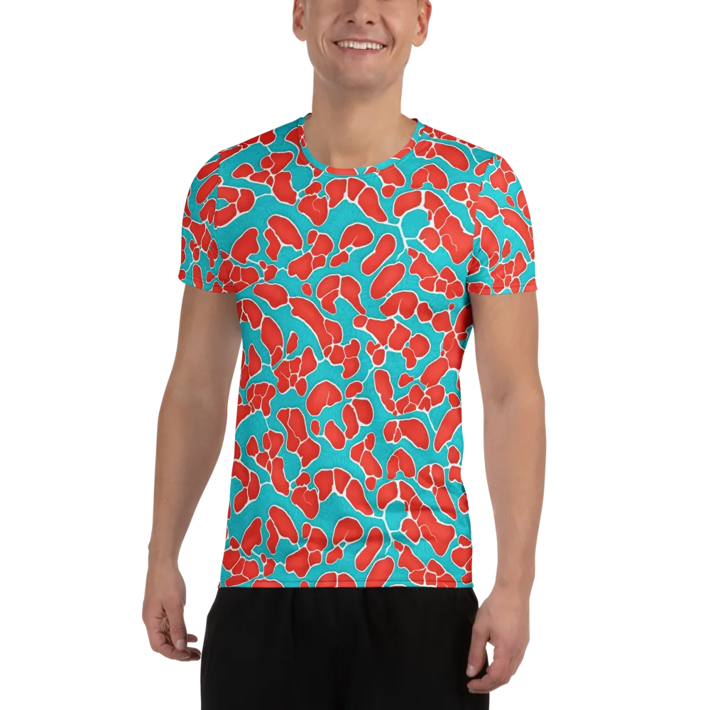 Turquoise Reef on Men's Athletic T-Shirt — Front