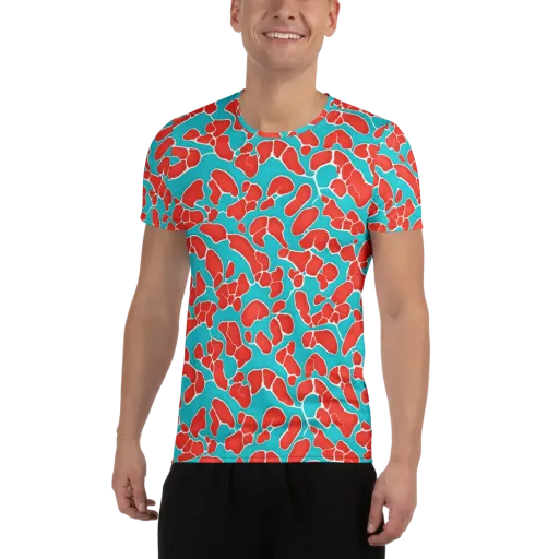 Turquoise Reef on a Men's Athletic T-Shirt