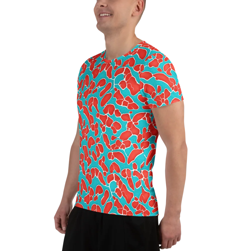 Turquoise Reef on Men's Athletic T-Shirt — Left