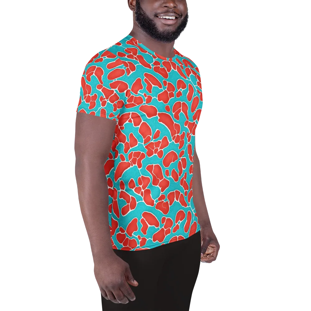 Turquoise Reef on Men's Athletic T-Shirt — Right