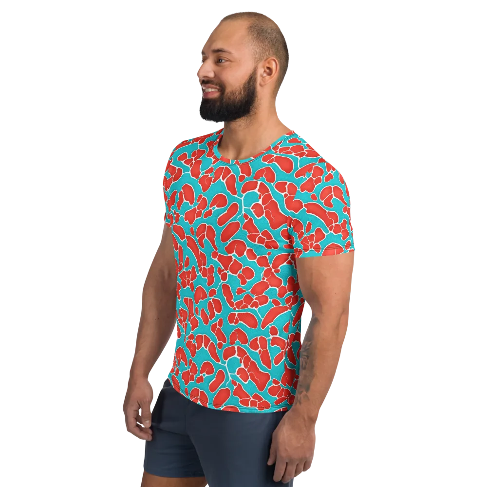 Turquoise Reef on Men's Athletic T-Shirt — Left