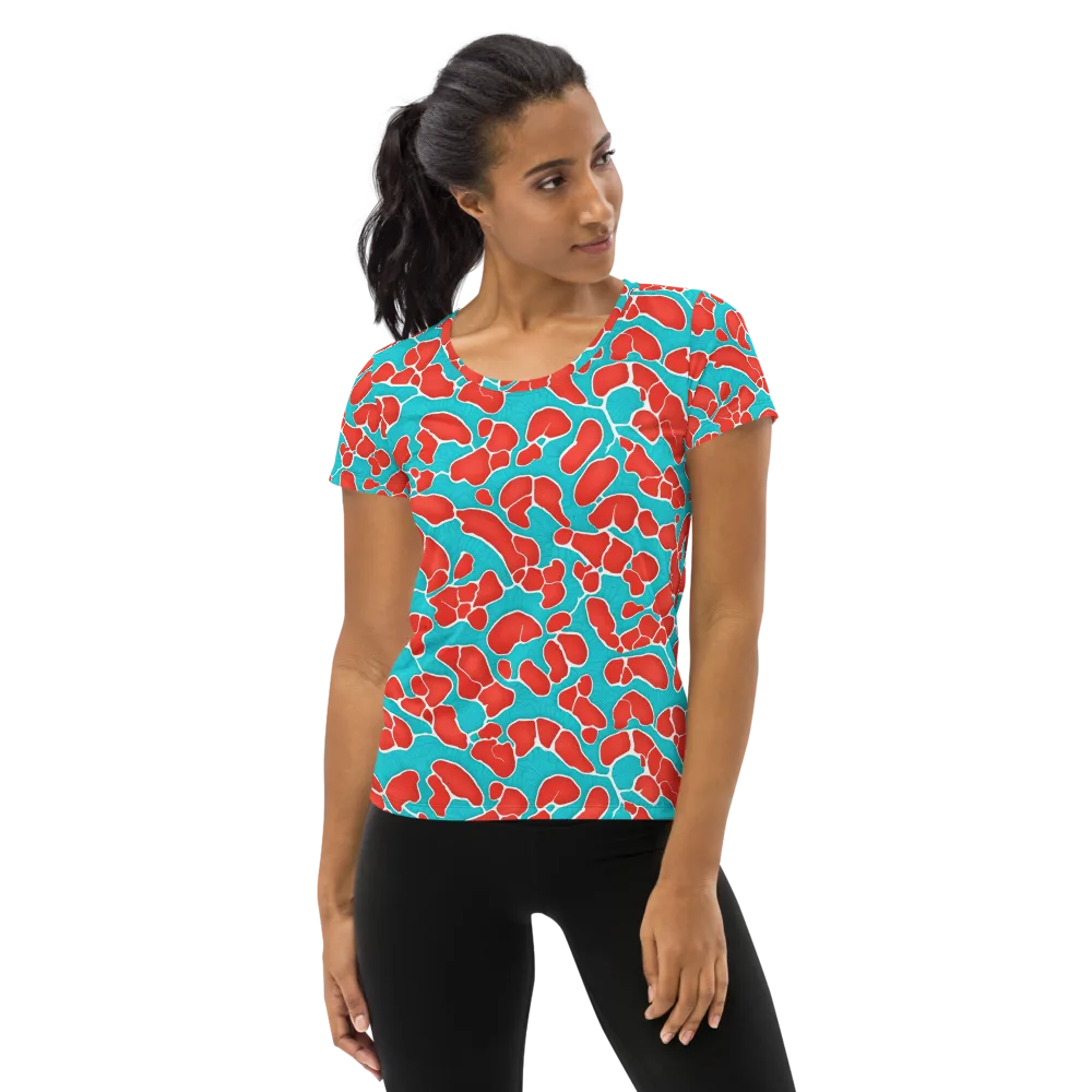 Turquoise Reef on Women's Athletic T-Shirt — Front