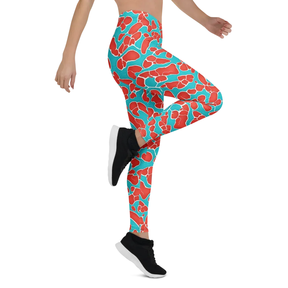 Turquoise Reef on Leggings — Right