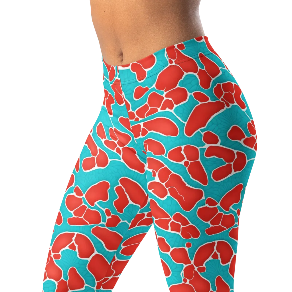 Turquoise Reef on Leggings — Left Front