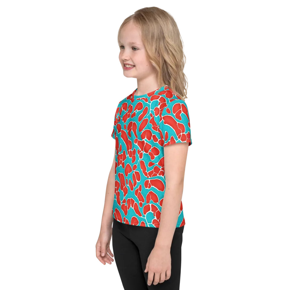 Turquoise Reef on Kids Crew Neck T-Shirt — Left