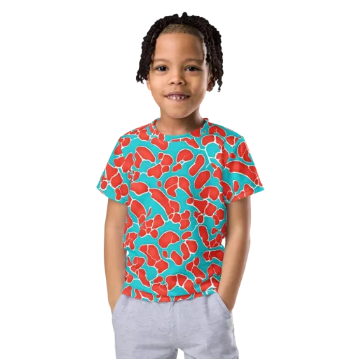 Turquoise Reef on a Kids Crew Neck T-Shirt