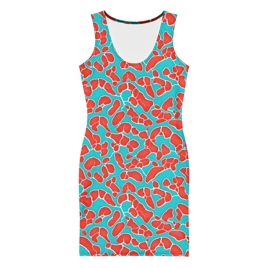Turquoise Reef on Bodycon Dress — Front