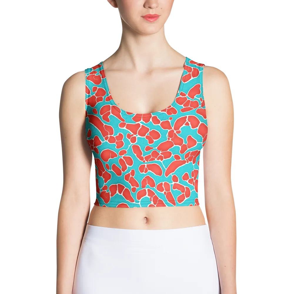 Turquoise Reef on Crop Top — Front
