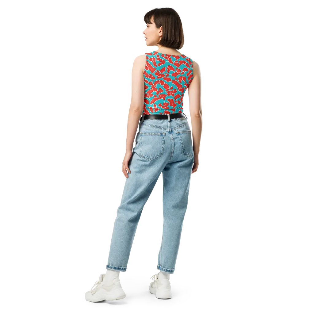 Turquoise Reef on Crop Top — Back